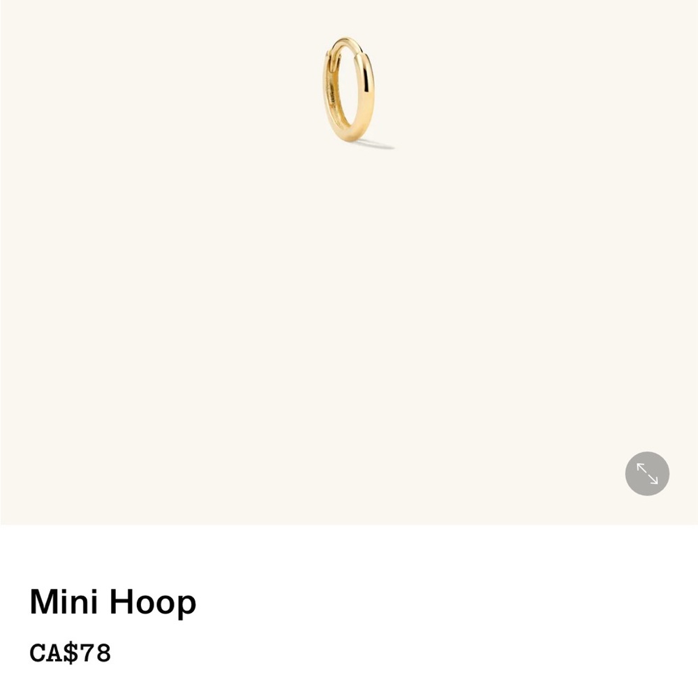 ✨ Mejuri 14K Gold Mini Hoop Earring (single) ✨